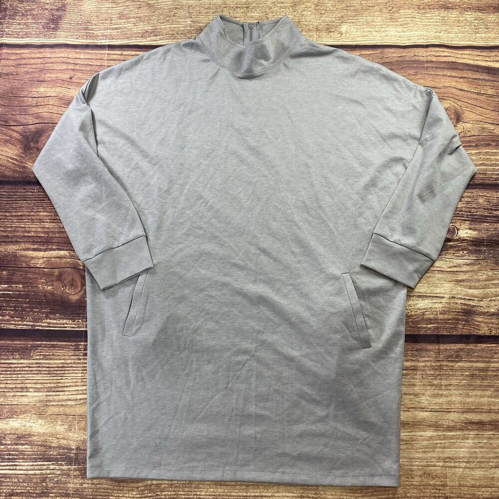 Soho New York Company Oversize Crowl Neck Sweater Dress Womens XL Zip Pockets